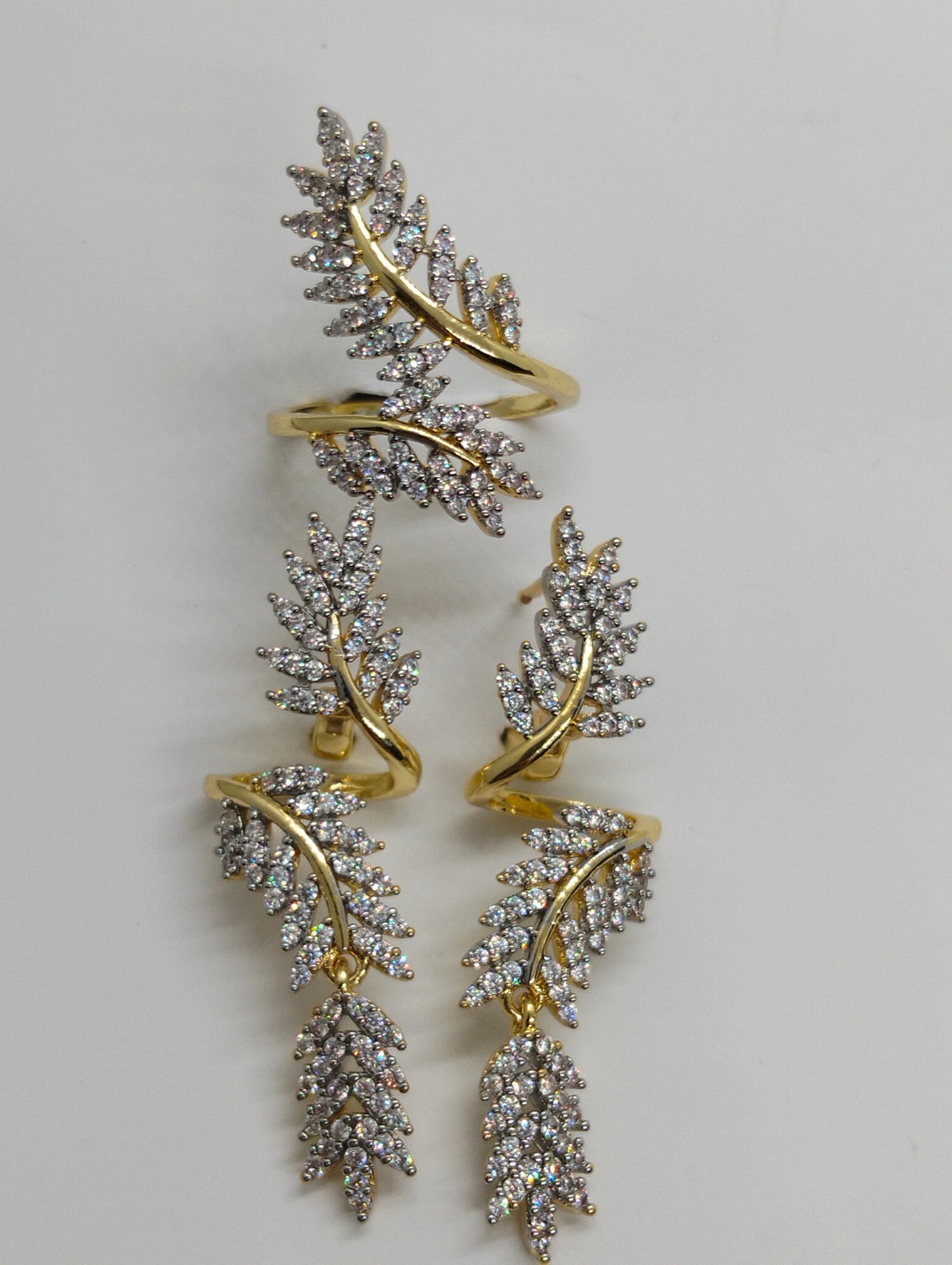 Two toned ring & earings