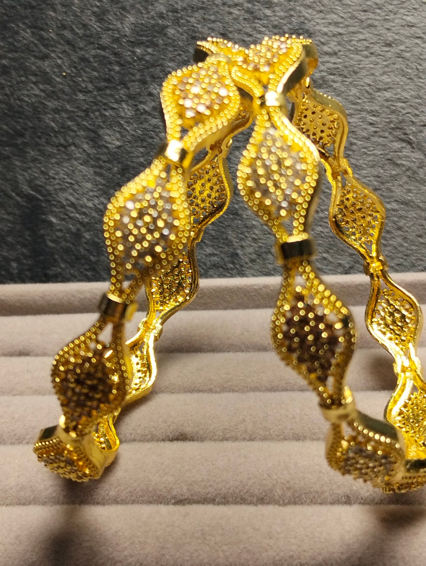 Gold plated Bangels with semi precious stones