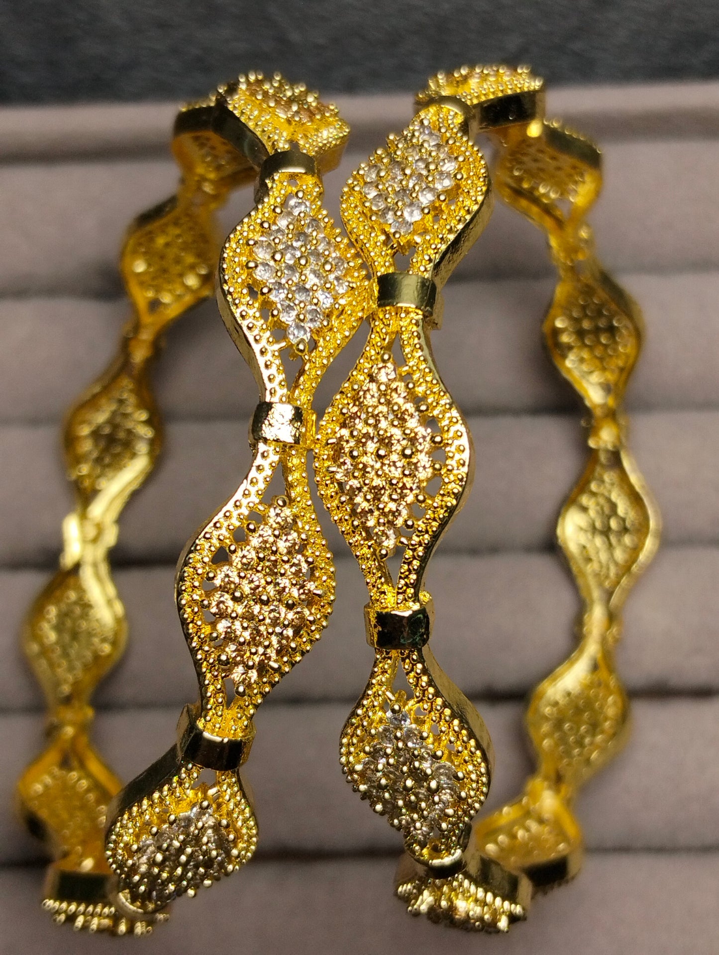 Gold plated Bangels with semi precious stones