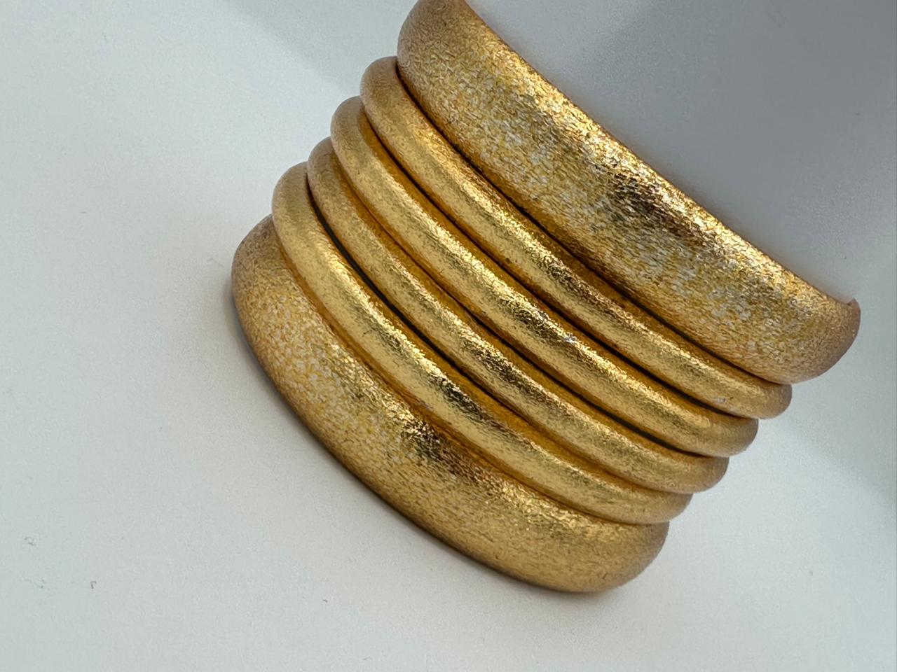 Gold plated stainless steel Bangels set