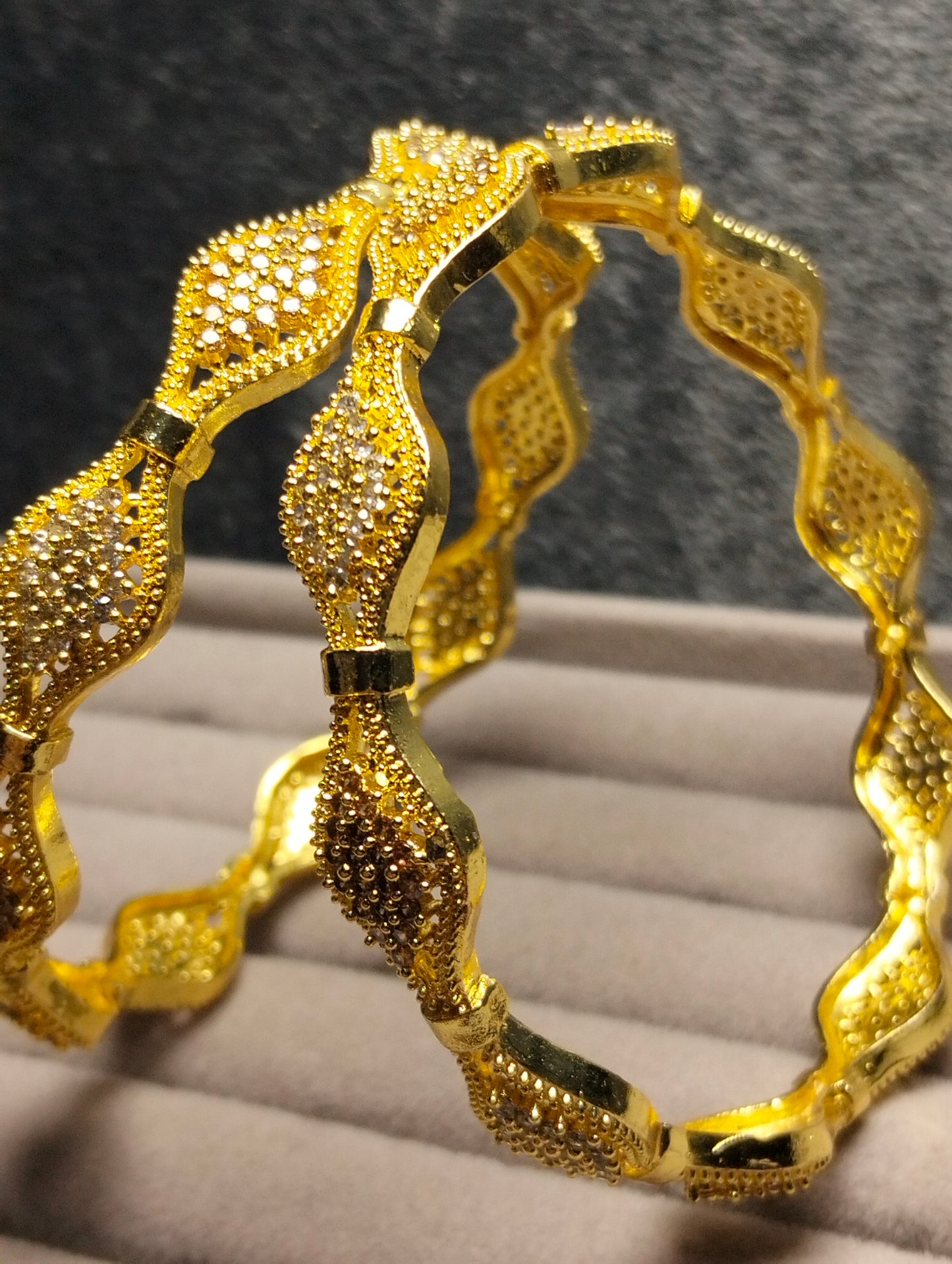 Gold plated Bangels with semi precious stones