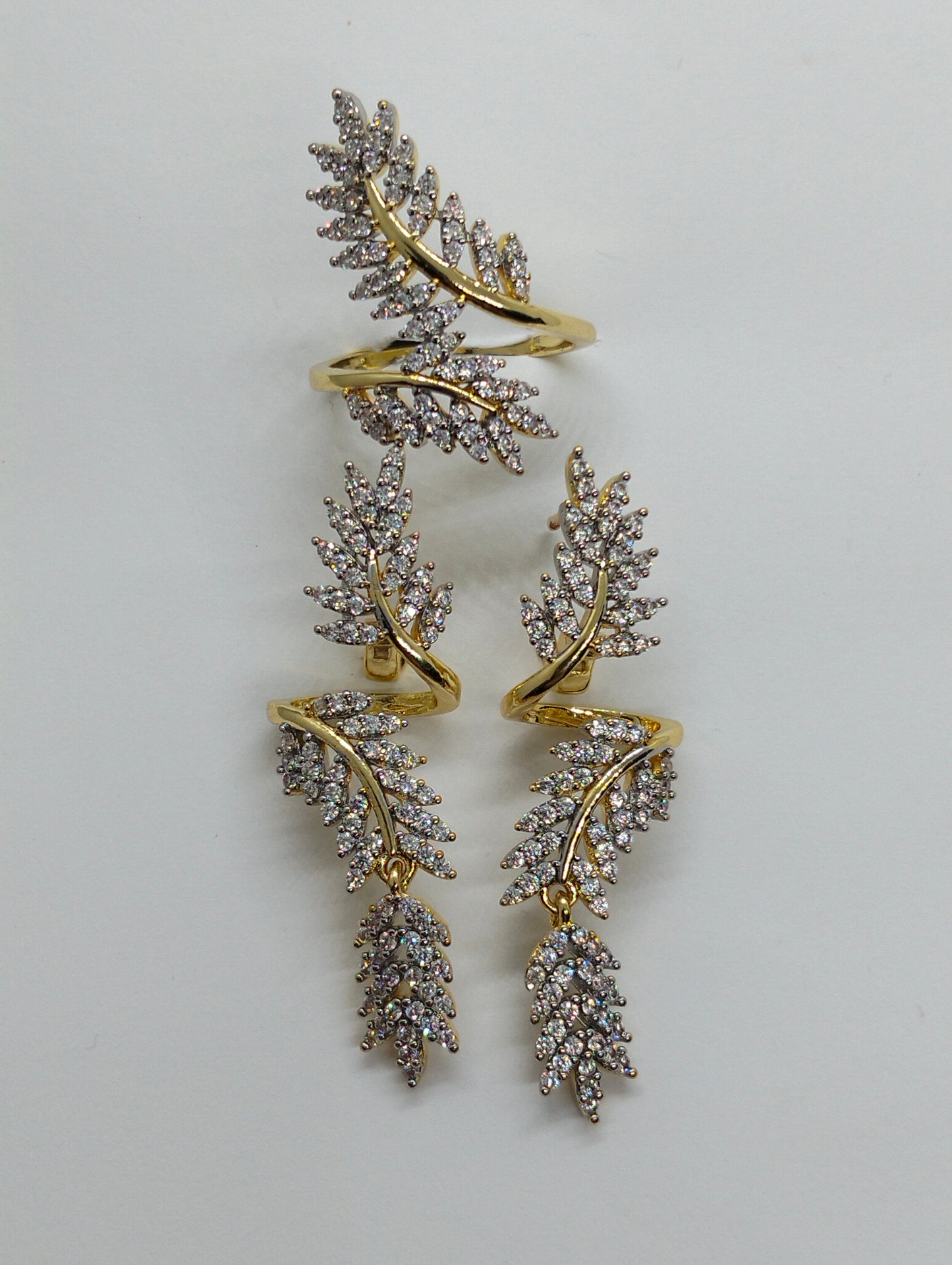 Two toned ring & earings