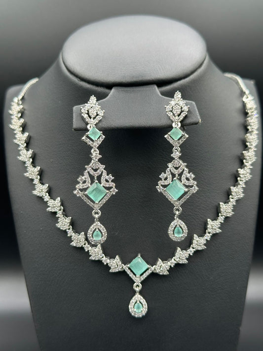 Soft Sage | Minimalist Mint Green Geometric Necklace