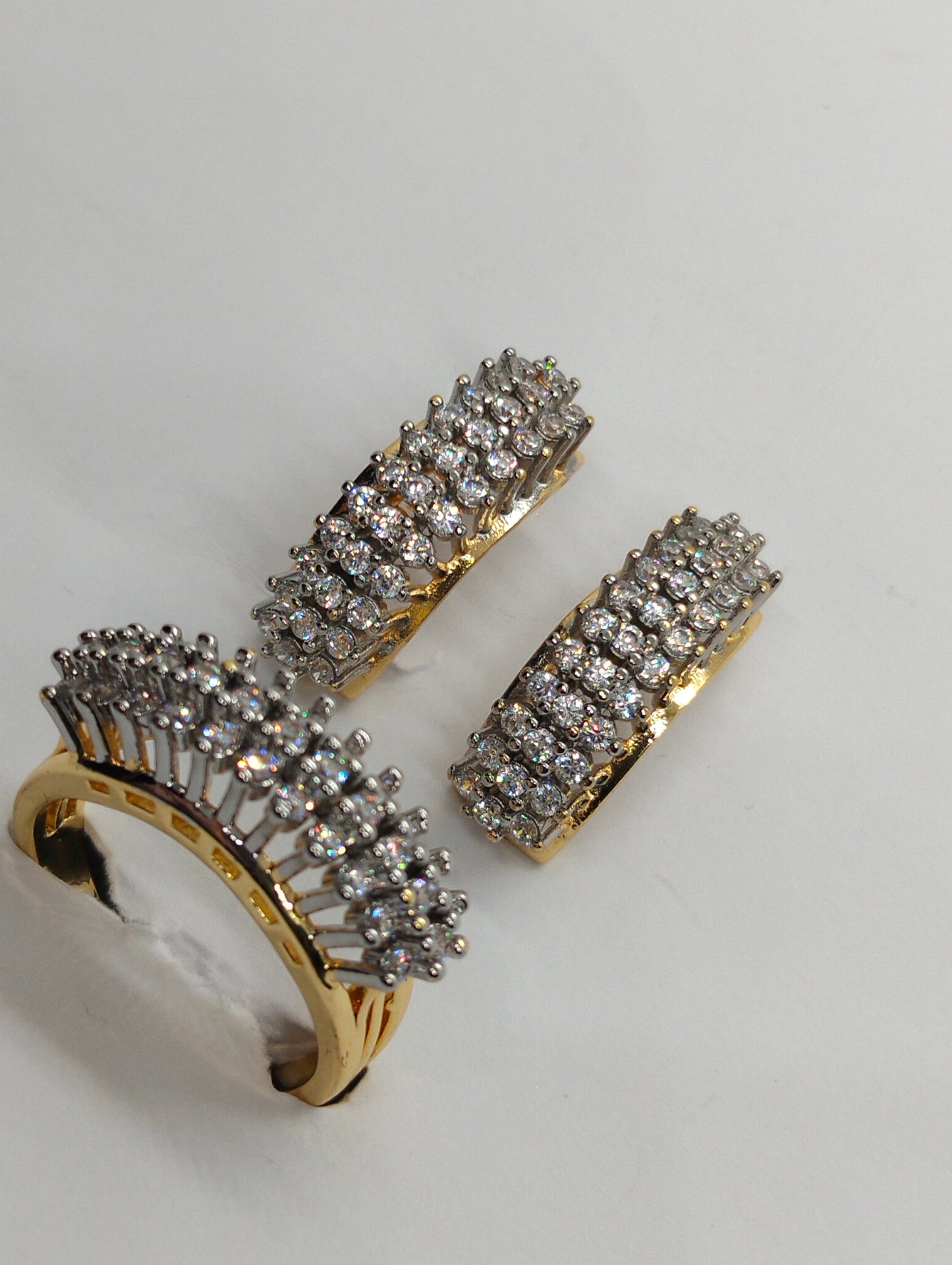 Gold plated ring and earings set