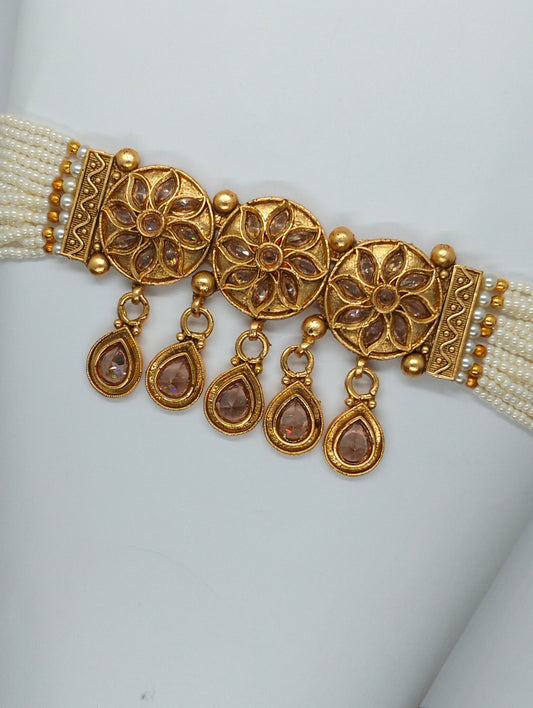 Royal Kundan Gold Choker Set with Jhumki Earrings