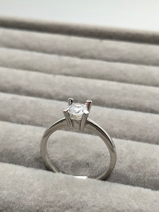 Silver rhodium plated ring