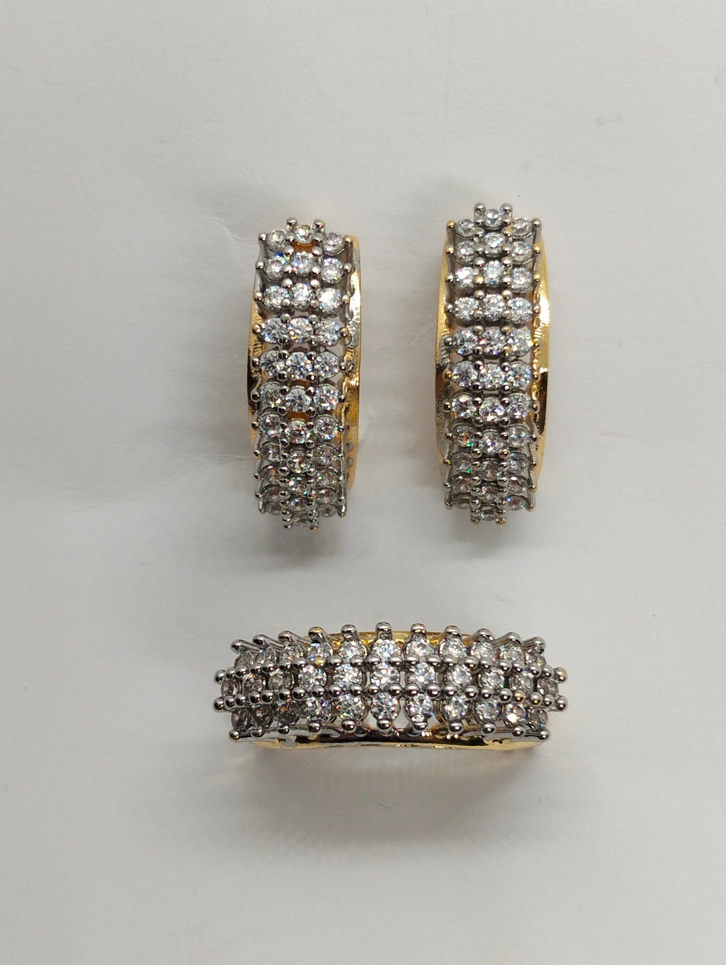 Gold plated ring and earings set