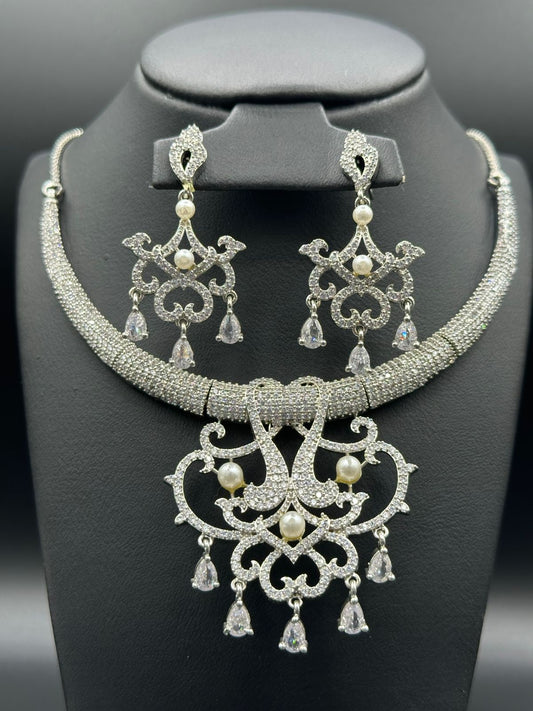 Lustre Pearl Necklace - Silver Rhodium Plated