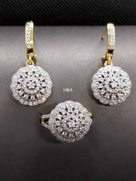 Zircon gold plated set