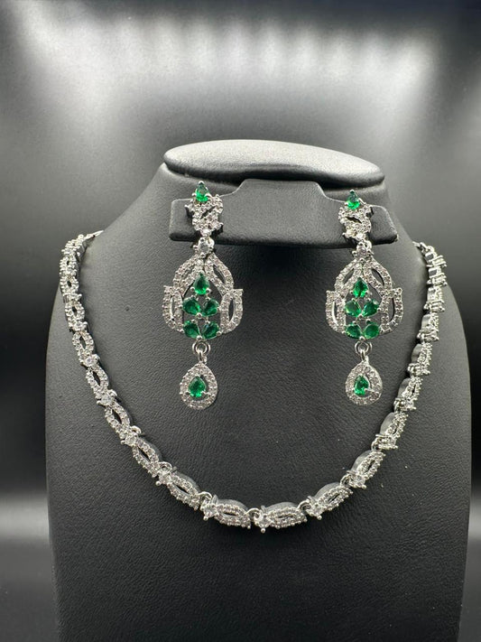 Emerald Green Aura Neckline Set