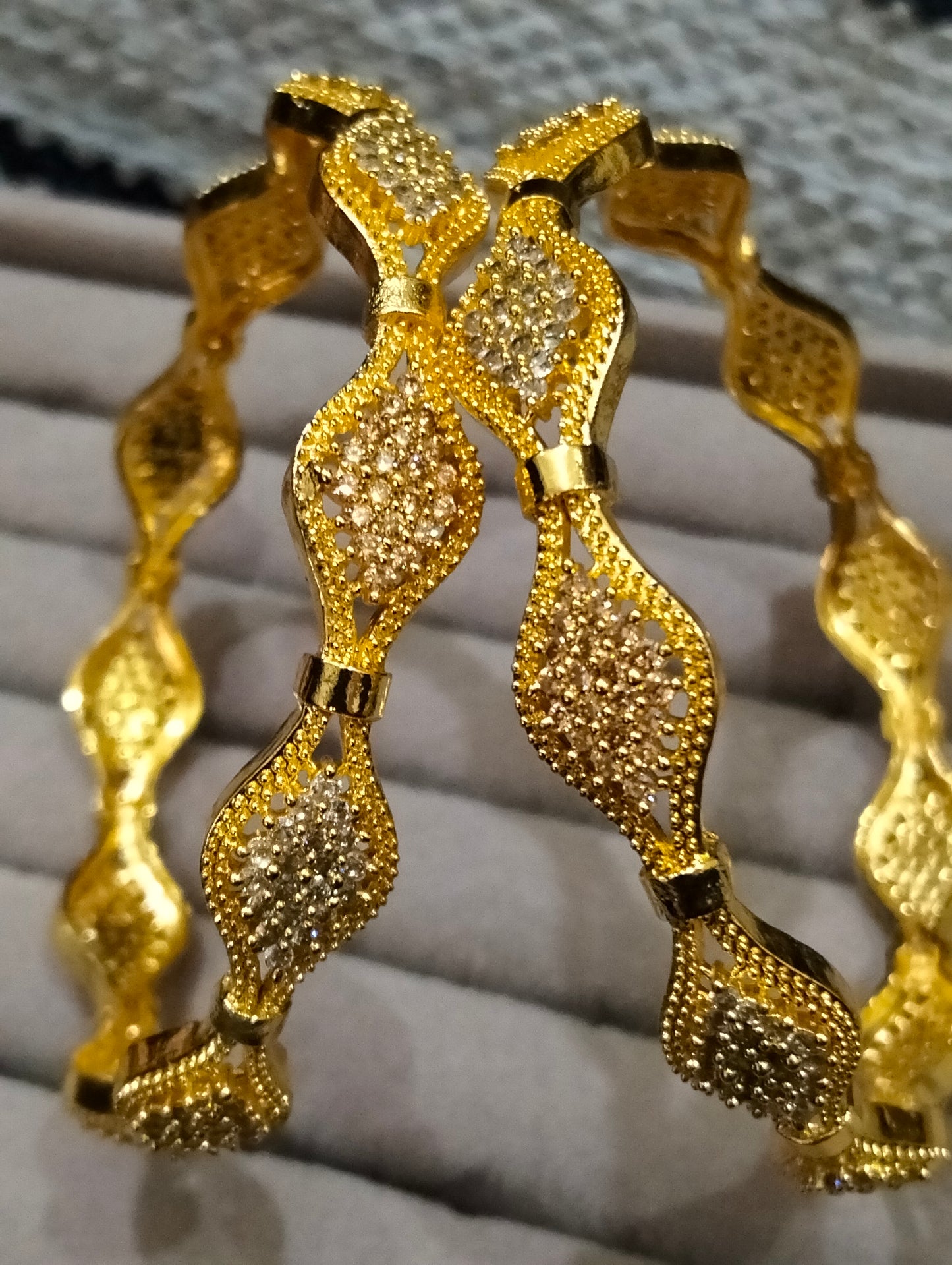 Gold plated Bangels with semi precious stones