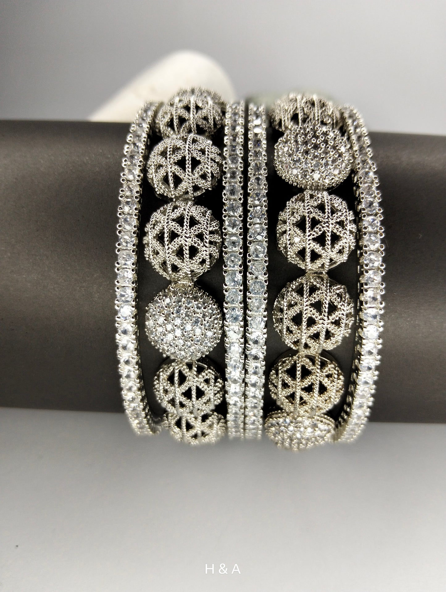 Traditional Bangles pair with Beautiful karay Gold & Silver